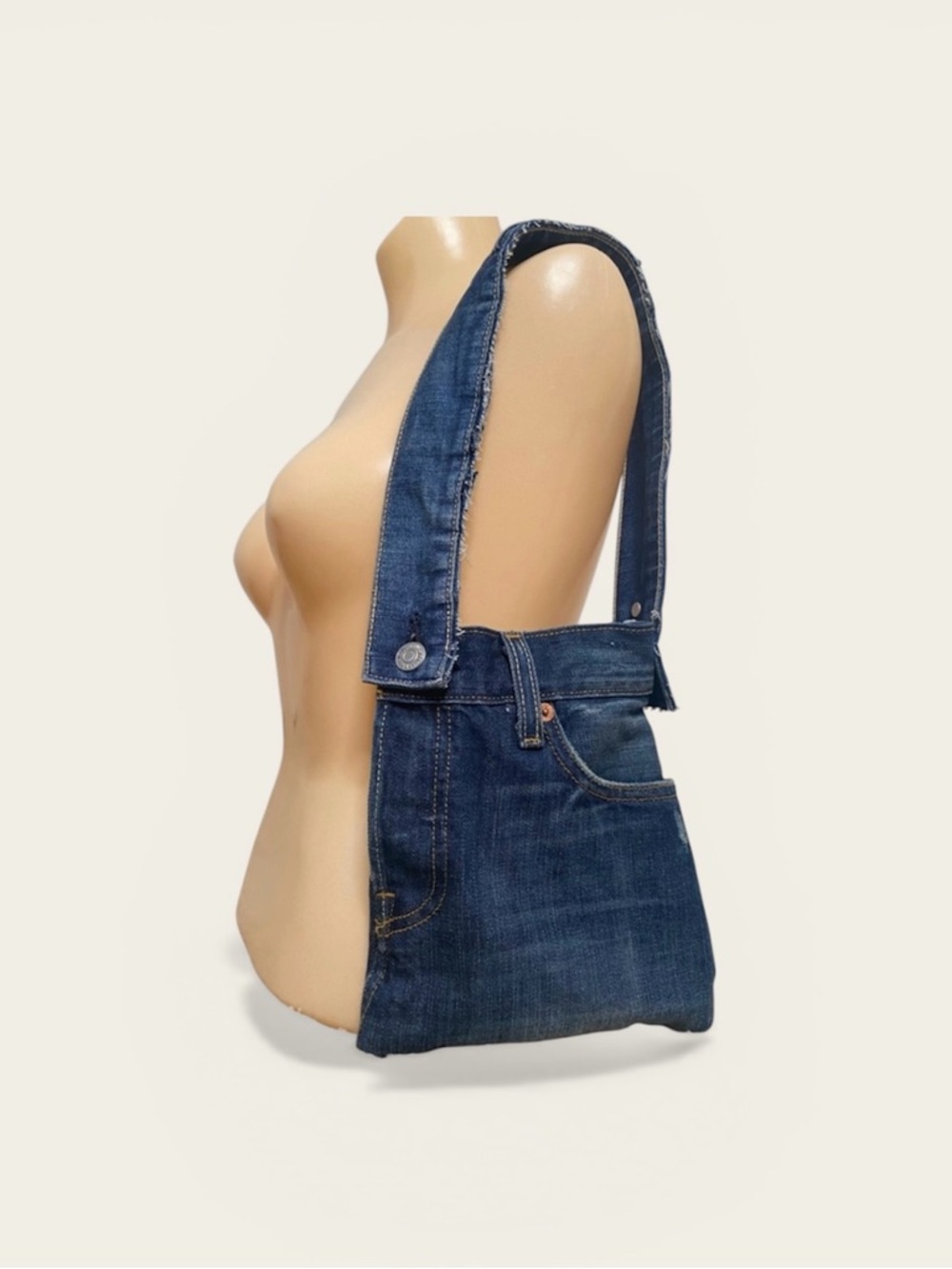 Upcycled Denim Jean Shoulder Bag | Handmade Sustainable Casual Everyday Purse